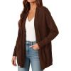 imagePRETTYGARDEN Long Cardigan Sweaters for Women Winter Clothing 2026 Fall Knitted Open Front Cozy Sweater with PocketsBrown