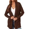 imagePRETTYGARDEN Long Cardigan Sweaters for Women Winter Clothing 2026 Fall Knitted Open Front Cozy Sweater with PocketsBrown