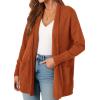 imagePRETTYGARDEN Long Cardigan Sweaters for Women Winter Clothing 2026 Fall Knitted Open Front Cozy Sweater with PocketsOrange