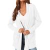 imagePRETTYGARDEN Long Cardigan Sweaters for Women Winter Clothing 2026 Fall Knitted Open Front Cozy Sweater with PocketsWhite