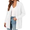 imagePRETTYGARDEN Long Cardigan Sweaters for Women Winter Clothing 2026 Fall Knitted Open Front Cozy Sweater with PocketsWhite
