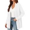 imagePRETTYGARDEN Long Cardigan Sweaters for Women Winter Clothing 2026 Fall Knitted Open Front Cozy Sweater with PocketsWhite