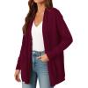 imagePRETTYGARDEN Long Cardigan Sweaters for Women Winter Clothing 2026 Fall Knitted Open Front Cozy Sweater with PocketsWine Red