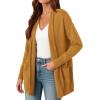 imagePRETTYGARDEN Long Cardigan Sweaters for Women Winter Clothing 2026 Fall Knitted Open Front Cozy Sweater with PocketsYellow