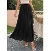 imagePRETTYGARDEN Long Skirts for Women Summer Vacation Outfits 2026 Spring Chiffon Elastic Waist Flowy ALine Pleated Midi SkirtBlack