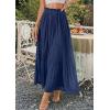 imagePRETTYGARDEN Long Skirts for Women Summer Vacation Outfits 2026 Spring Chiffon Elastic Waist Flowy ALine Pleated Midi SkirtDark Blue