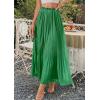 imagePRETTYGARDEN Long Skirts for Women Summer Vacation Outfits 2026 Spring Chiffon Elastic Waist Flowy ALine Pleated Midi SkirtGreen