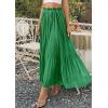 imagePRETTYGARDEN Long Skirts for Women Summer Vacation Outfits 2026 Spring Chiffon Elastic Waist Flowy ALine Pleated Midi SkirtGreen