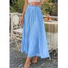 imagePRETTYGARDEN Long Skirts for Women Summer Vacation Outfits 2026 Spring Chiffon Elastic Waist Flowy ALine Pleated Midi SkirtLight Blue