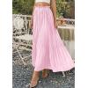 imagePRETTYGARDEN Long Skirts for Women Summer Vacation Outfits 2026 Spring Chiffon Elastic Waist Flowy ALine Pleated Midi SkirtPink