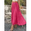 imagePRETTYGARDEN Long Skirts for Women Summer Vacation Outfits 2026 Spring Chiffon Elastic Waist Flowy ALine Pleated Midi SkirtRose Red