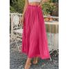 imagePRETTYGARDEN Long Skirts for Women Summer Vacation Outfits 2026 Spring Chiffon Elastic Waist Flowy ALine Pleated Midi SkirtRose Red