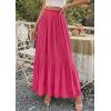 imagePRETTYGARDEN Long Skirts for Women Summer Vacation Outfits 2026 Spring Chiffon Elastic Waist Flowy ALine Pleated Midi SkirtRose Red