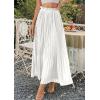 imagePRETTYGARDEN Long Skirts for Women Summer Vacation Outfits 2026 Spring Chiffon Elastic Waist Flowy ALine Pleated Midi SkirtWhite