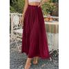 imagePRETTYGARDEN Long Skirts for Women Summer Vacation Outfits 2026 Spring Chiffon Elastic Waist Flowy ALine Pleated Midi SkirtWine Red