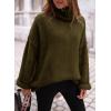imagePRETTYGARDEN Oversized Sweaters for Women Chunky Turtleneck Sweater Fall Fashion Clothes Long Sleeve Tops Winter ClothingArmy Green