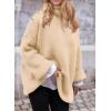 imagePRETTYGARDEN Oversized Sweaters for Women Chunky Turtleneck Sweater Fall Fashion Clothes Long Sleeve Tops Winter ClothingBeige
