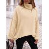 imagePRETTYGARDEN Oversized Sweaters for Women Chunky Turtleneck Sweater Fall Fashion Clothes Long Sleeve Tops Winter ClothingBeige