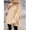 imagePRETTYGARDEN Oversized Sweaters for Women Chunky Turtleneck Sweater Fall Fashion Clothes Long Sleeve Tops Winter ClothingBeige