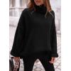 imagePRETTYGARDEN Oversized Sweaters for Women Chunky Turtleneck Sweater Fall Fashion Clothes Long Sleeve Tops Winter ClothingBlack