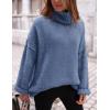 imagePRETTYGARDEN Oversized Sweaters for Women Chunky Turtleneck Sweater Fall Fashion Clothes Long Sleeve Tops Winter ClothingBlue