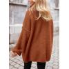imagePRETTYGARDEN Oversized Sweaters for Women Chunky Turtleneck Sweater Fall Fashion Clothes Long Sleeve Tops Winter ClothingBrick Red