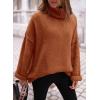 imagePRETTYGARDEN Oversized Sweaters for Women Chunky Turtleneck Sweater Fall Fashion Clothes Long Sleeve Tops Winter ClothingBrick Red