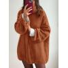 imagePRETTYGARDEN Oversized Sweaters for Women Chunky Turtleneck Sweater Fall Fashion Clothes Long Sleeve Tops Winter ClothingBrick Red