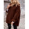 imagePRETTYGARDEN Oversized Sweaters for Women Chunky Turtleneck Sweater Fall Fashion Clothes Long Sleeve Tops Winter ClothingDark Coffee