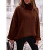 imagePRETTYGARDEN Oversized Sweaters for Women Chunky Turtleneck Sweater Fall Fashion Clothes Long Sleeve Tops Winter ClothingDark Coffee