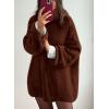 imagePRETTYGARDEN Oversized Sweaters for Women Chunky Turtleneck Sweater Fall Fashion Clothes Long Sleeve Tops Winter ClothingDark Coffee