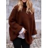 imagePRETTYGARDEN Oversized Sweaters for Women Chunky Turtleneck Sweater Fall Fashion Clothes Long Sleeve Tops Winter ClothingDark Coffee