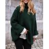 imagePRETTYGARDEN Oversized Sweaters for Women Chunky Turtleneck Sweater Fall Fashion Clothes Long Sleeve Tops Winter ClothingDark Green