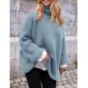 imagePRETTYGARDEN Oversized Sweaters for Women Chunky Turtleneck Sweater Fall Fashion Clothes Long Sleeve Tops Winter ClothingLight Blue