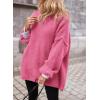 imagePRETTYGARDEN Oversized Sweaters for Women Chunky Turtleneck Sweater Fall Fashion Clothes Long Sleeve Tops Winter ClothingPink