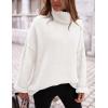 imagePRETTYGARDEN Oversized Sweaters for Women Chunky Turtleneck Sweater Fall Fashion Clothes Long Sleeve Tops Winter ClothingWhite