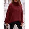 imagePRETTYGARDEN Oversized Sweaters for Women Chunky Turtleneck Sweater Fall Fashion Clothes Long Sleeve Tops Winter ClothingWine Red