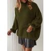imagePRETTYGARDEN Oversized Sweaters for Women Fall Clothes 2026 Long Sleeve Mock Neck Tops Chunky Knit Pullover Winter ClothingArmy Green