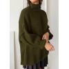 imagePRETTYGARDEN Oversized Sweaters for Women Fall Clothes 2026 Long Sleeve Mock Neck Tops Chunky Knit Pullover Winter ClothingArmy Green