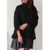 imagePRETTYGARDEN Oversized Sweaters for Women Fall Clothes 2026 Long Sleeve Mock Neck Tops Chunky Knit Pullover Winter ClothingBlack