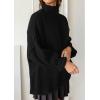 imagePRETTYGARDEN Oversized Sweaters for Women Fall Clothes 2026 Long Sleeve Mock Neck Tops Chunky Knit Pullover Winter ClothingBlack
