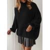 imagePRETTYGARDEN Oversized Sweaters for Women Fall Clothes 2026 Long Sleeve Mock Neck Tops Chunky Knit Pullover Winter ClothingBlack
