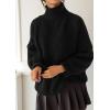 imagePRETTYGARDEN Oversized Sweaters for Women Fall Clothes 2026 Long Sleeve Mock Neck Tops Chunky Knit Pullover Winter ClothingBlack