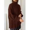 imagePRETTYGARDEN Oversized Sweaters for Women Fall Clothes 2026 Long Sleeve Mock Neck Tops Chunky Knit Pullover Winter ClothingBrown