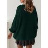imagePRETTYGARDEN Oversized Sweaters for Women Fall Clothes 2026 Long Sleeve Mock Neck Tops Chunky Knit Pullover Winter ClothingDark Green