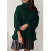 imagePRETTYGARDEN Oversized Sweaters for Women Fall Clothes 2026 Long Sleeve Mock Neck Tops Chunky Knit Pullover Winter ClothingDark Green