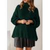imagePRETTYGARDEN Oversized Sweaters for Women Fall Clothes 2026 Long Sleeve Mock Neck Tops Chunky Knit Pullover Winter ClothingDark Green