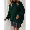 imagePRETTYGARDEN Oversized Sweaters for Women Fall Clothes 2026 Long Sleeve Mock Neck Tops Chunky Knit Pullover Winter ClothingDark Green