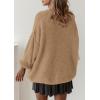 imagePRETTYGARDEN Oversized Sweaters for Women Fall Clothes 2026 Long Sleeve Mock Neck Tops Chunky Knit Pullover Winter ClothingKhaki