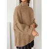 imagePRETTYGARDEN Oversized Sweaters for Women Fall Clothes 2026 Long Sleeve Mock Neck Tops Chunky Knit Pullover Winter ClothingKhaki